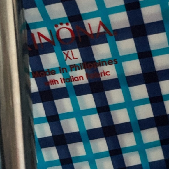 Kinona | UPF 50+ Class Act Long Sleeve Golf Shirt Mediterranean Check - Picture 6 of 8